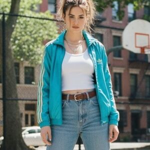 Adidas M Vintage Athleisure Blokecore Streetwear Retro Storm Hood Track Jacket